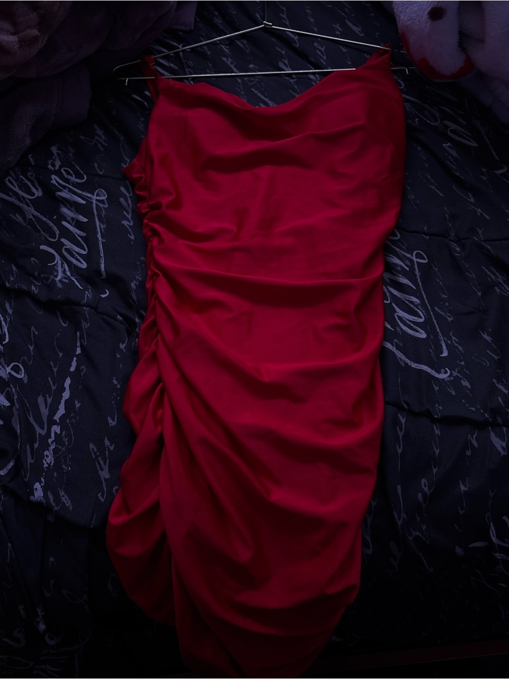 Women’s Red Ruched Slip Dress